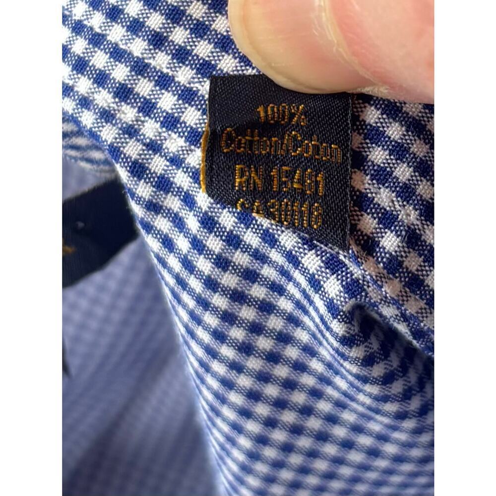 Tommy Hilfiger Gingham Plaid Button Down Dress Shirt Size 16.5 - Picture 7 of 8